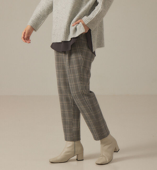 abahouse mavie「【感嘆パンツ】チェックタックテーパードパンツ」|スラックス|