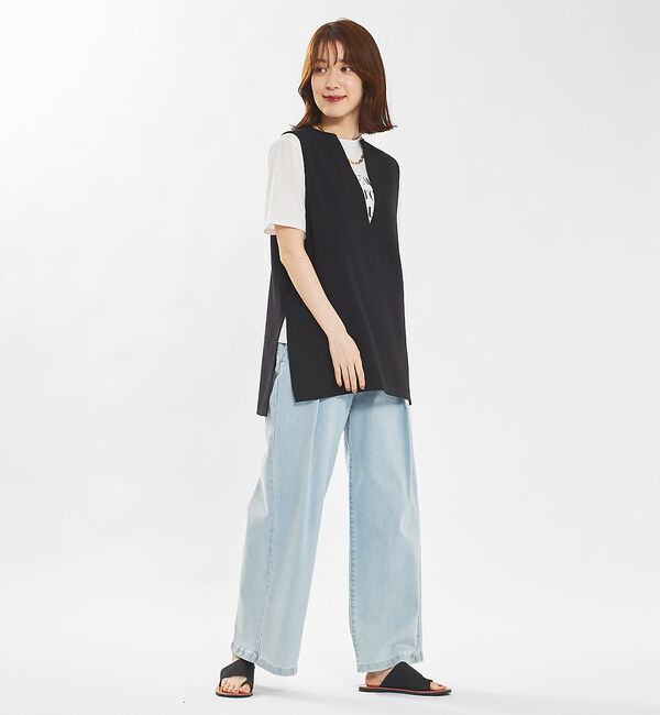 abahouse mavie「【セットアップ対応】ダブルクロスオーバーベスト」|ベスト・ジレ|