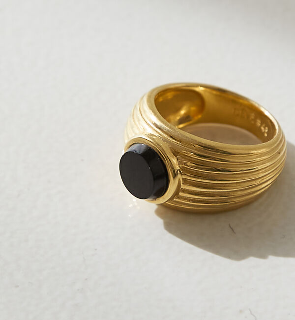 The Store by C' 「【studioDEVE】Wave Motion Signet Ring Blac」|リング|