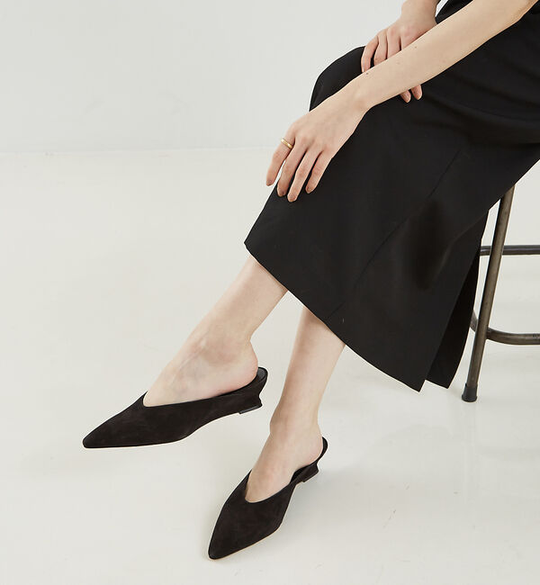 The Store by C' 「【Le Monde Beryl】MICRO WEDGE MULE／スエードミュー」|パンプス|ブラック