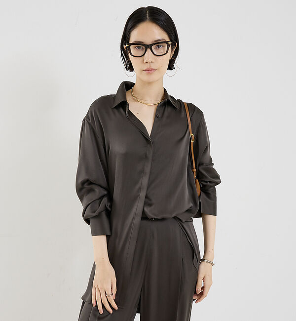 The Store by C' 「【COCUCA】ウォッシャブルシルクシャツ」|シャツ・ブラウス|チョコ