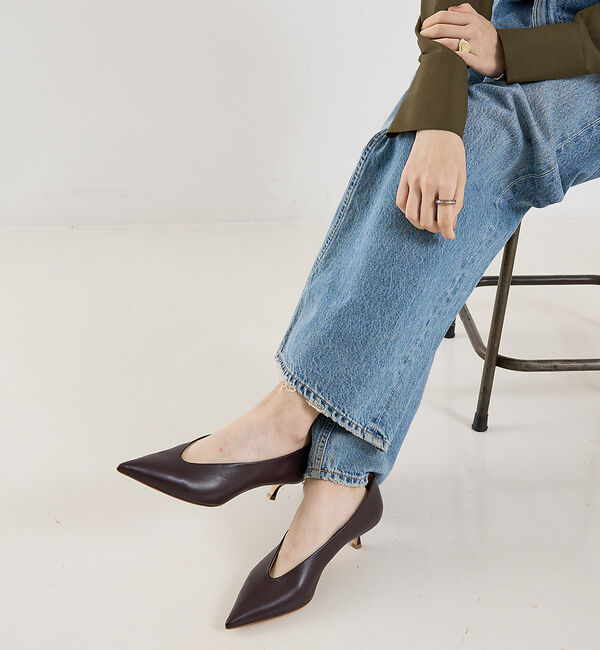 The Store by C' 「【Le Monde Beryl】BABOUCHE  KITTEN HEEL／バブ」|パンプス|チョコ