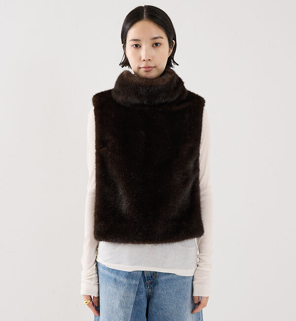The Store by C' 「【COCUCA】フェイクファーベスト」|ダウンベスト・ベスト|
