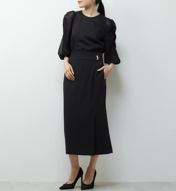 TIARA「パールボタンラップタイトスカート」|スカート|