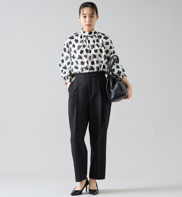 TIARA「オールドローズプリントハイネックブラウス」|シャツ・ブラウス|