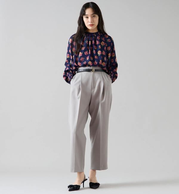 TIARA「オールドローズプリントハイネックブラウス」|シャツ・ブラウス|