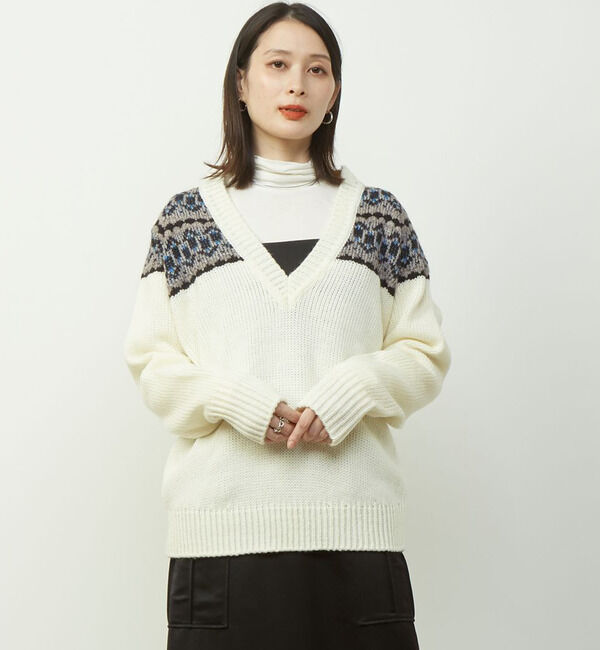 Soffitto「2WAYバックオープンジャガードニット」|ニット・セーター|オフホワイト