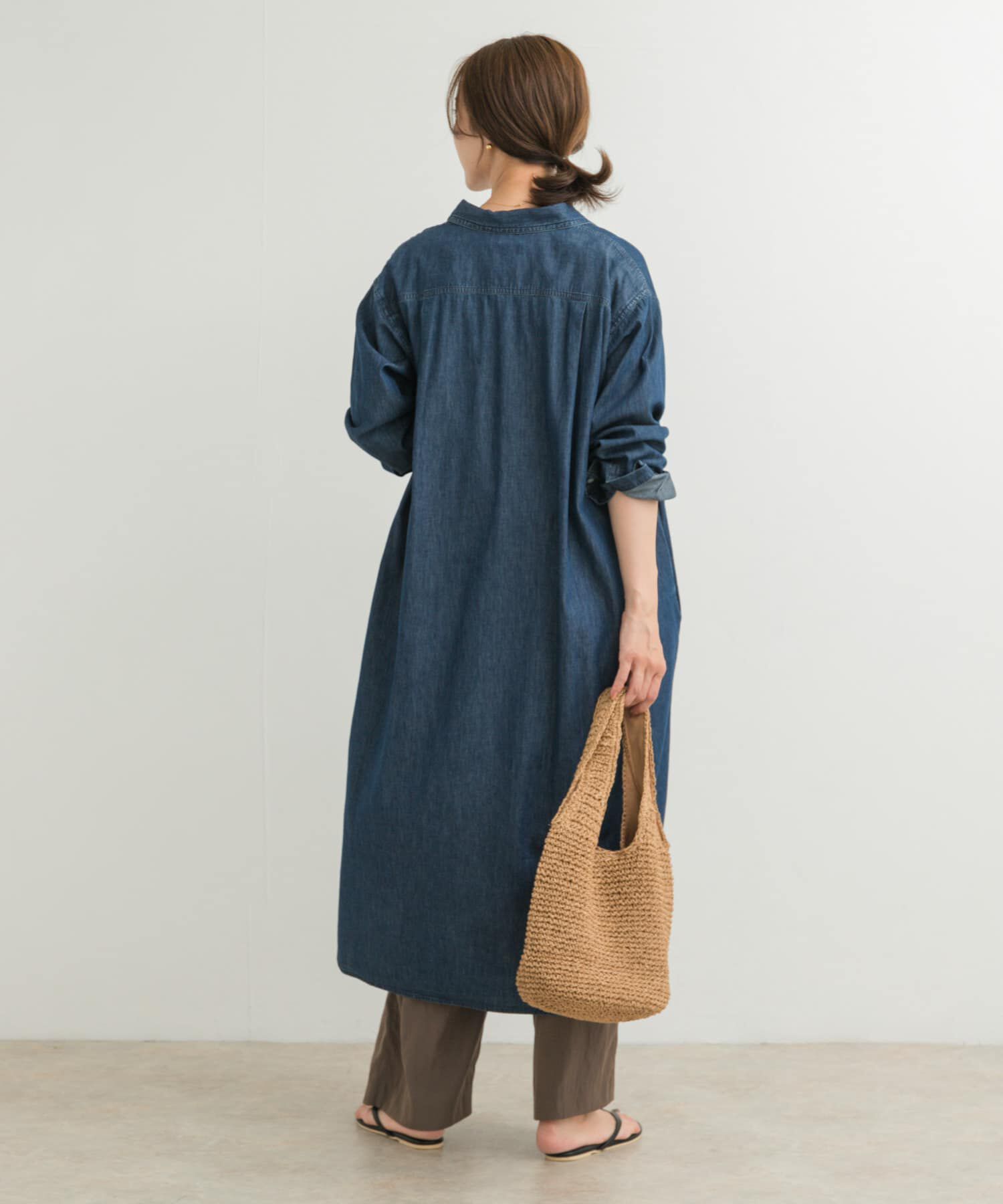 URBAN RESEARCH DOORS「ライトコットンデニムシャツワンピース」|ワンピース|