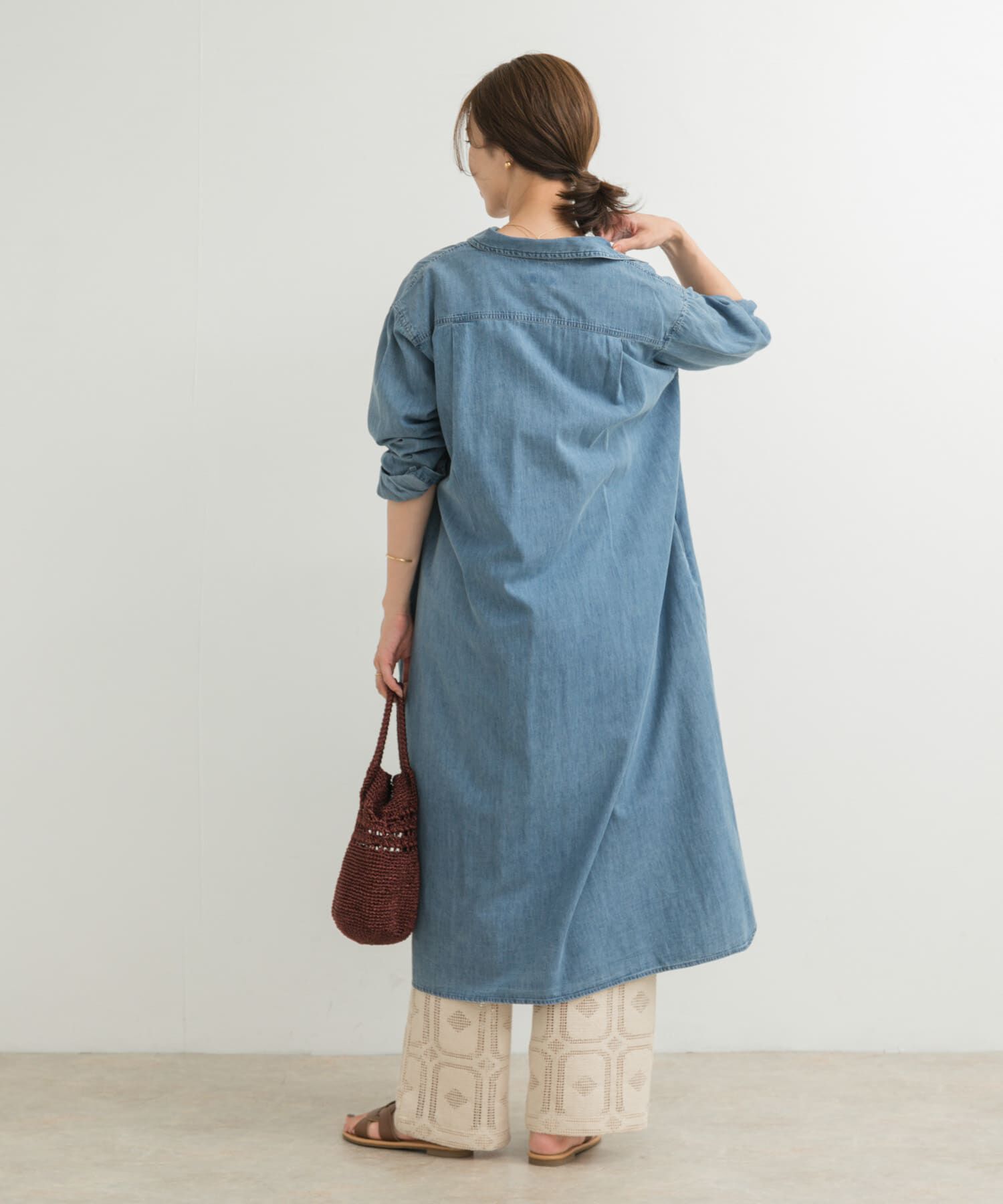 URBAN RESEARCH DOORS「ライトコットンデニムシャツワンピース」|ワンピース|