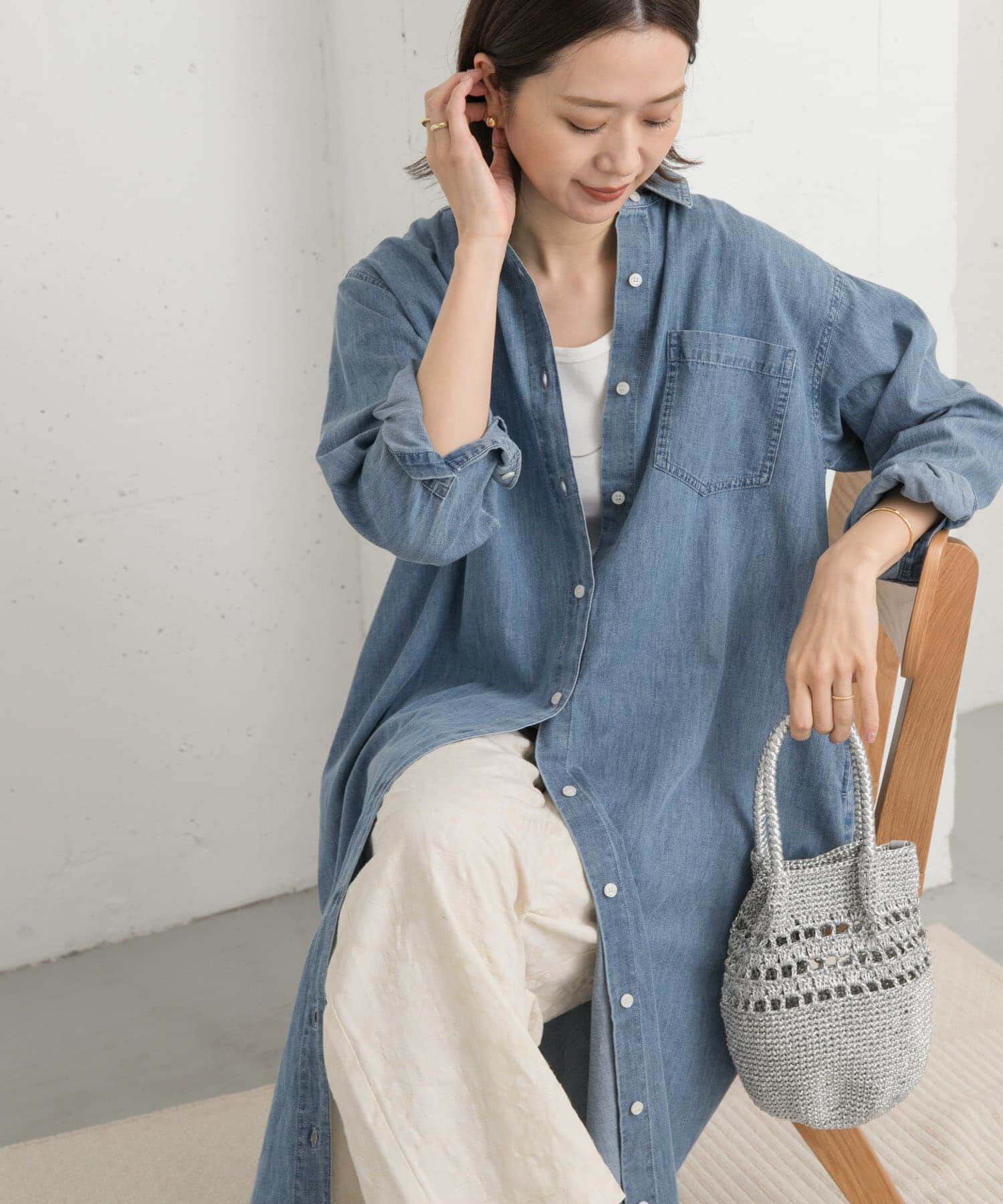 URBAN RESEARCH DOORS「ライトコットンデニムシャツワンピース」|ワンピース|