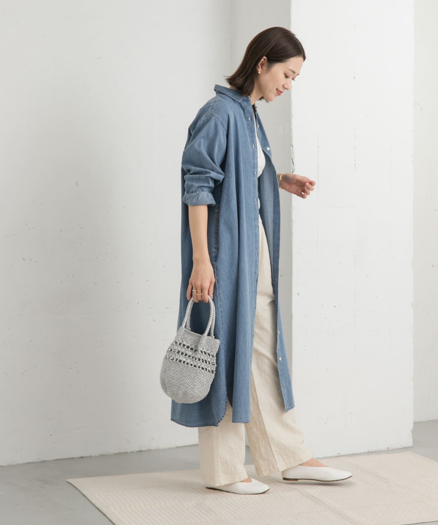 URBAN RESEARCH DOORS「ライトコットンデニムシャツワンピース」|ワンピース|