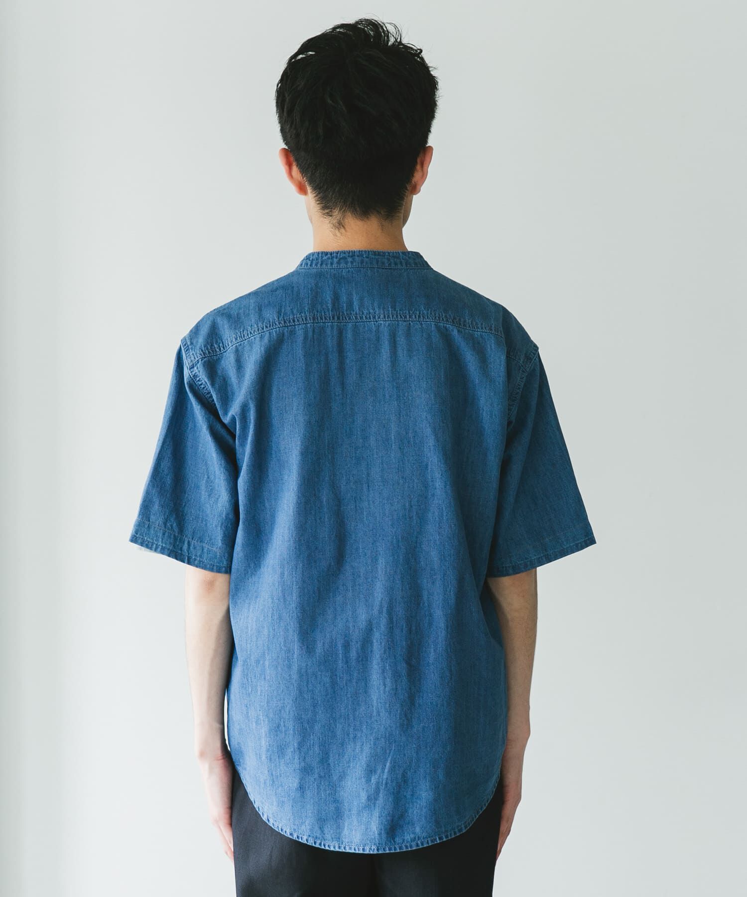 URBAN RESEARCH DOORS「リネン混 デニムバンドショートスリーブシャツ」|シャツ・ブラウス|