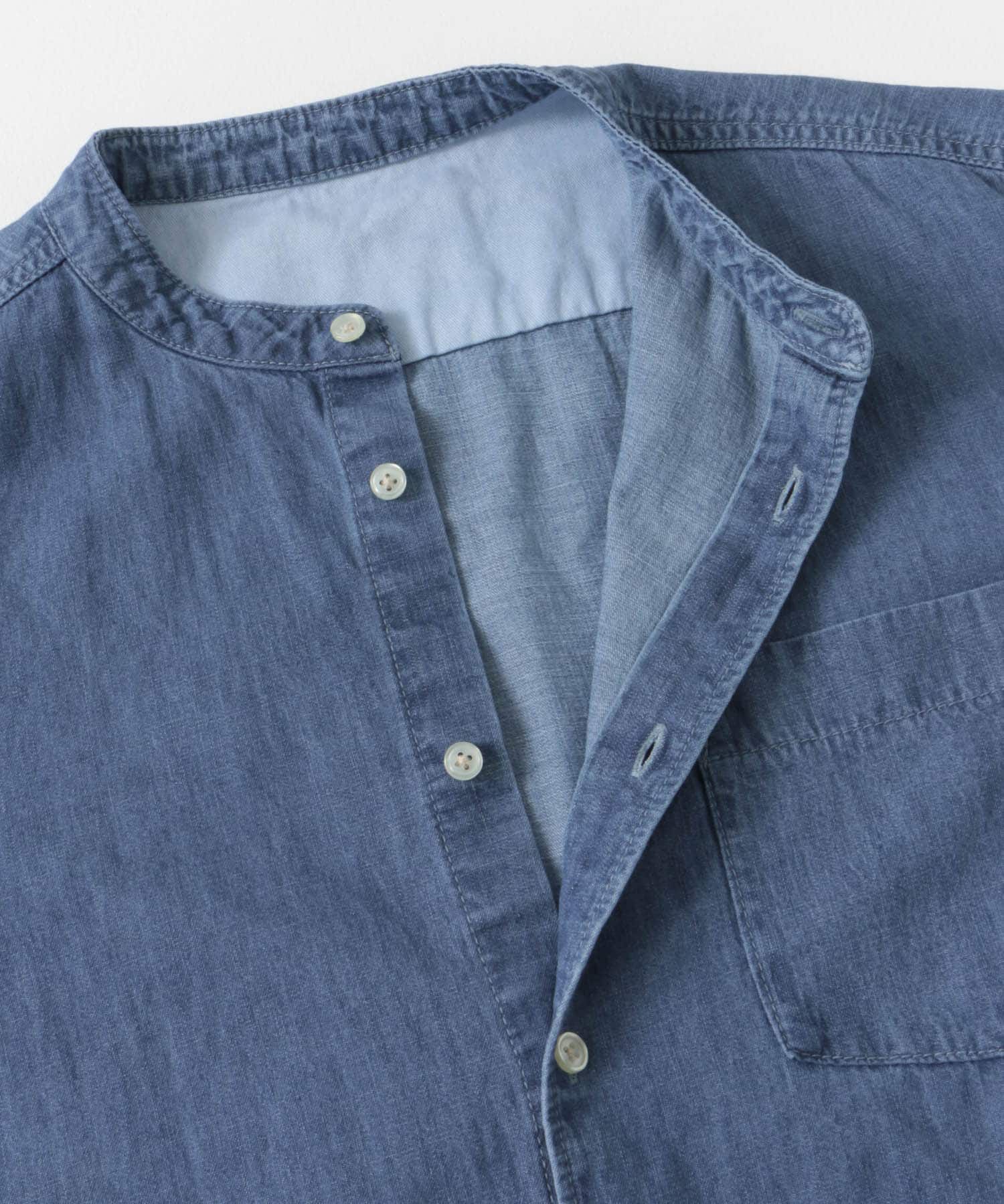 URBAN RESEARCH DOORS「リネン混 デニムバンドショートスリーブシャツ」|シャツ・ブラウス|
