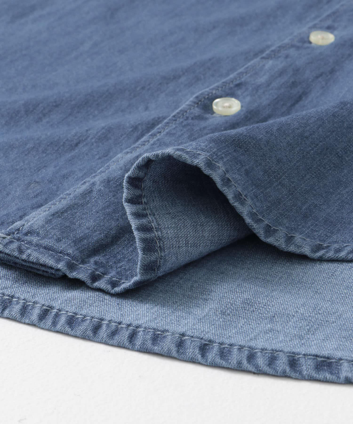 URBAN RESEARCH DOORS「リネン混 デニムバンドショートスリーブシャツ」|シャツ・ブラウス|