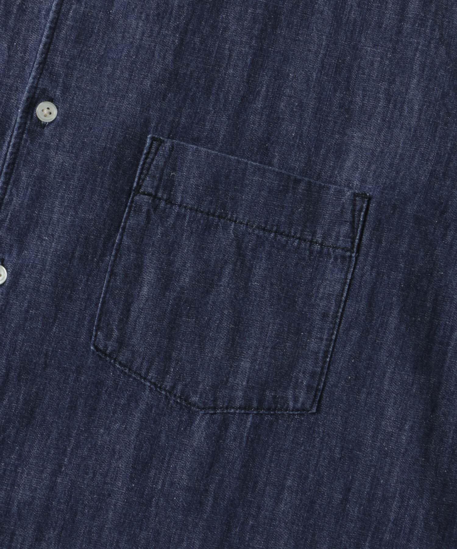 URBAN RESEARCH DOORS「リネン混 デニムバンドショートスリーブシャツ」|シャツ・ブラウス|