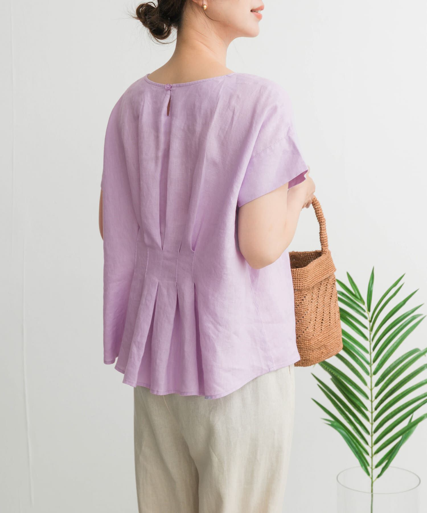 URBAN RESEARCH DOORS「リネンバックタックブラウス」|シャツ・ブラウス|