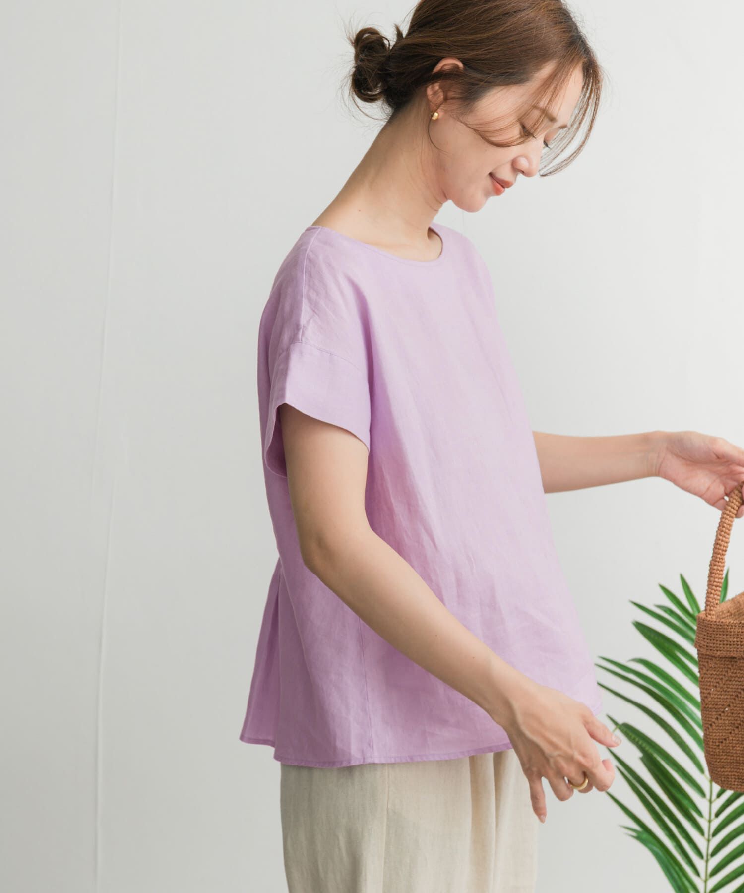 URBAN RESEARCH DOORS「リネンバックタックブラウス」|シャツ・ブラウス|