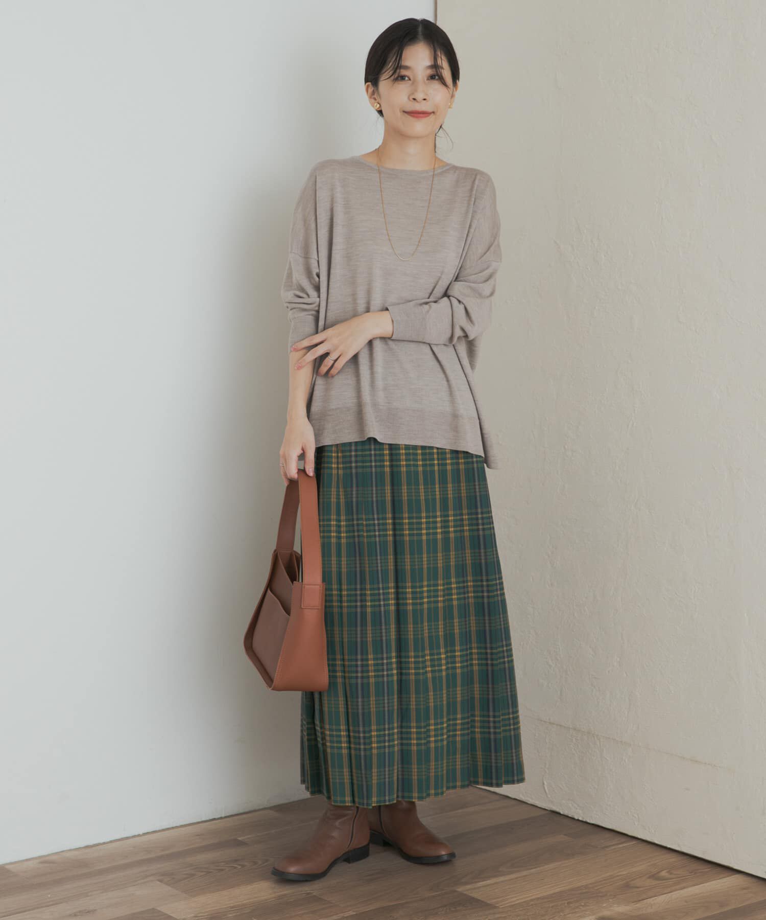 URBAN RESEARCH DOORS「『一部WEB限定カラー』チェックプリーツスカート」|スカート|