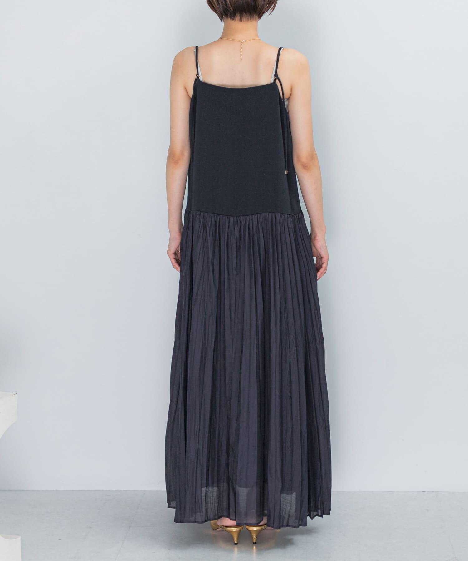 URBAN RESEARCH ROSSO「プリーツドッキング2WAYキャミワンピース」|ワンピース|