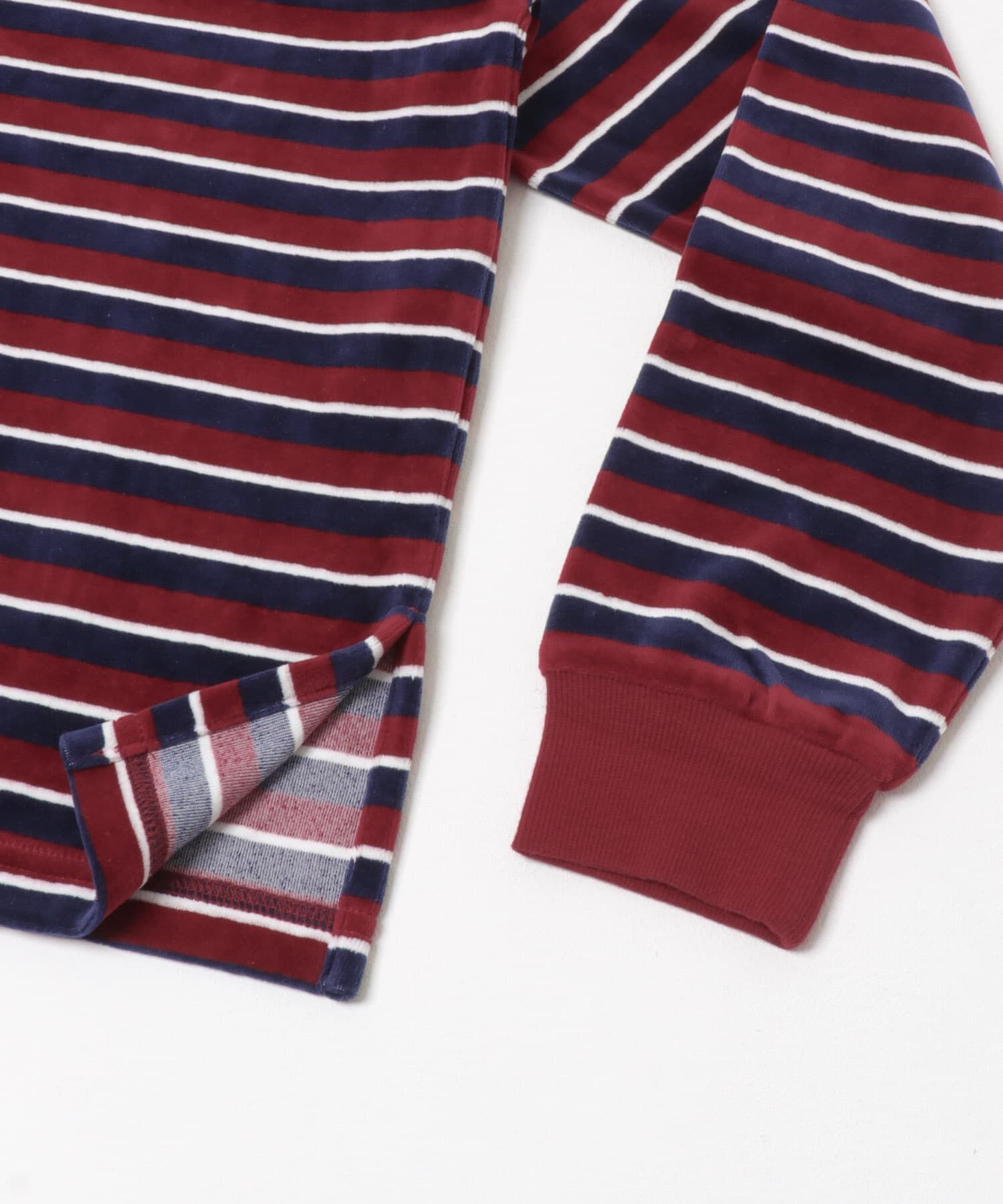 URBAN RESEARCH「『UR TECH』ベロアボーダーラガーシャツ」|Tシャツ・カットソー|