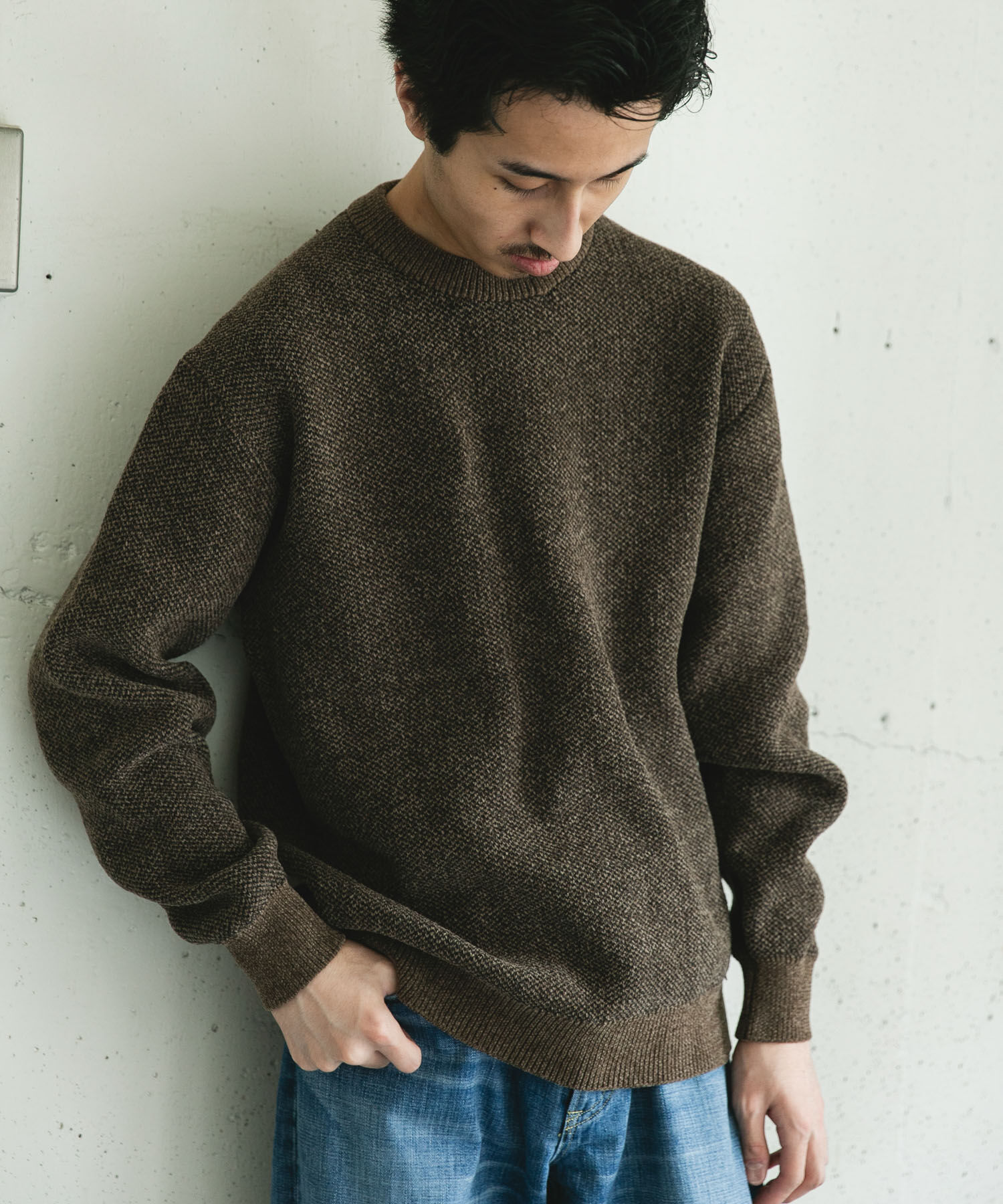 URBAN RESEARCH DOORS「ジャガードモールニットプルオーバー」|ニット・セーター|ライトブラウン