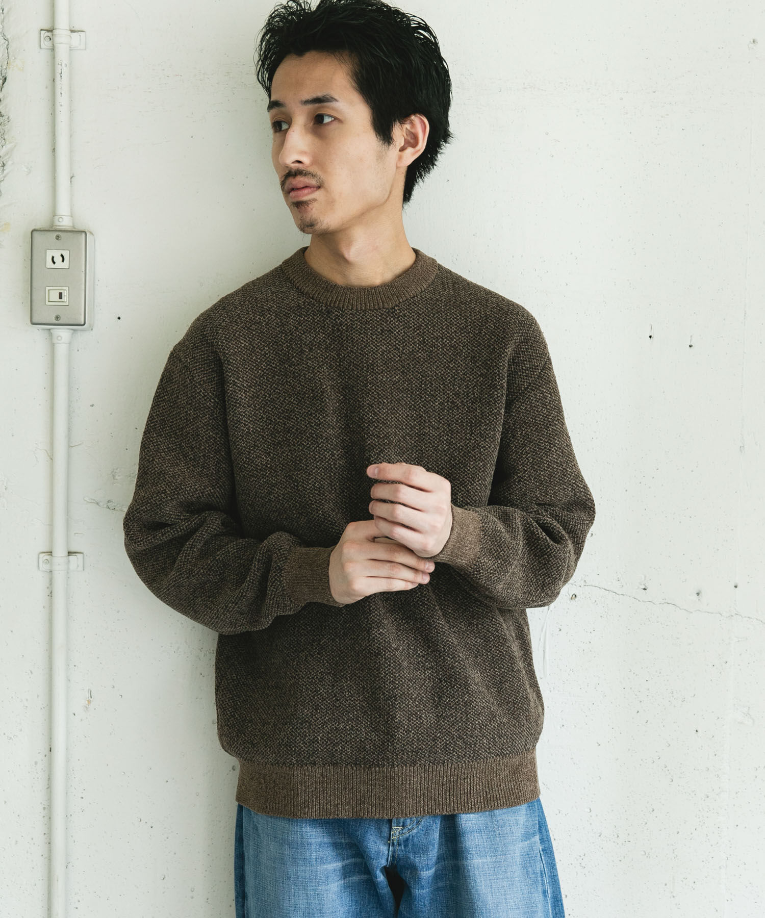 URBAN RESEARCH DOORS「ジャガードモールニットプルオーバー」|ニット・セーター|