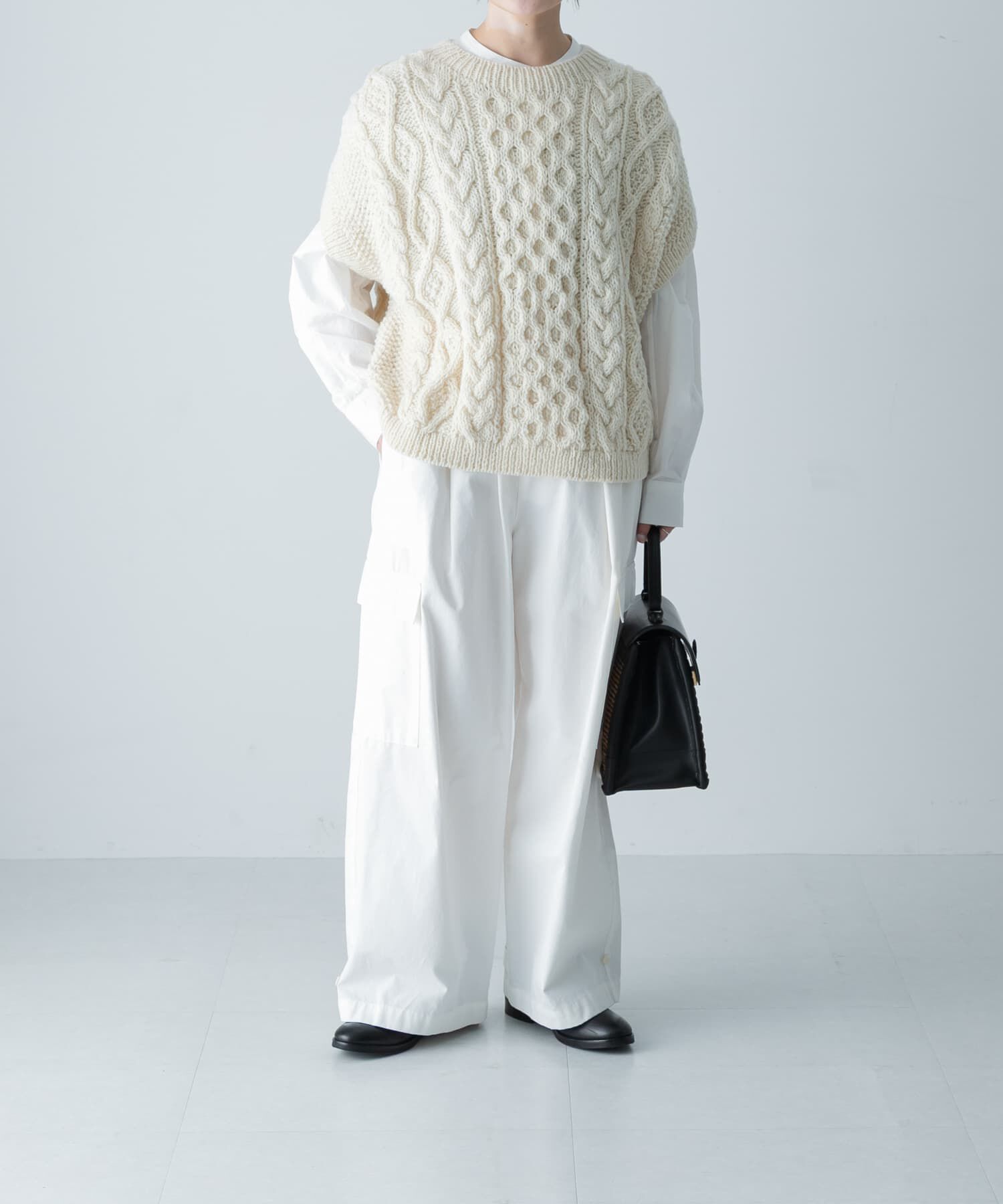 かぐれ「ペルーアランワイドベスト」|ニット・セーター|