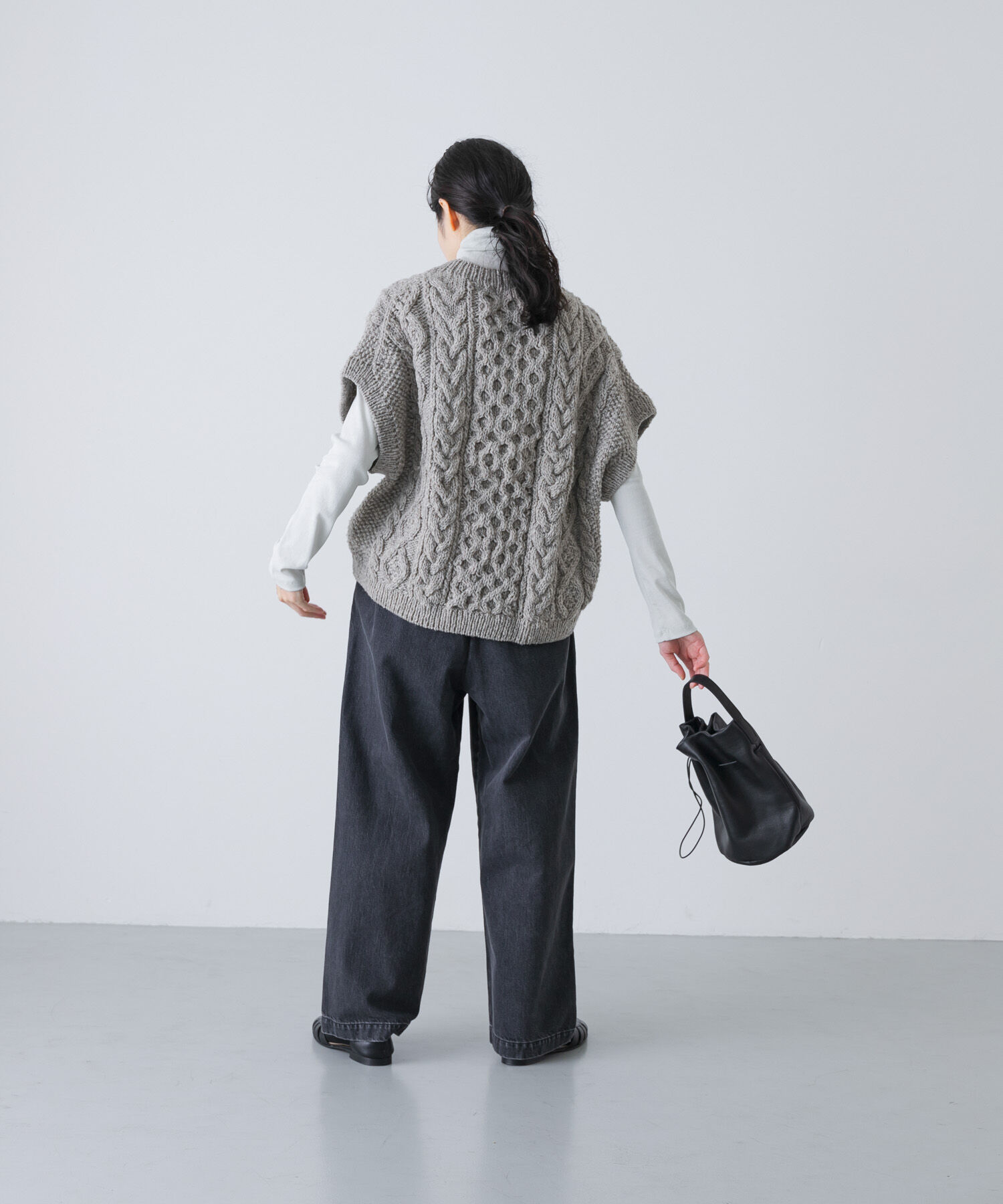 かぐれ「ペルーアランワイドベスト」|ニット・セーター|