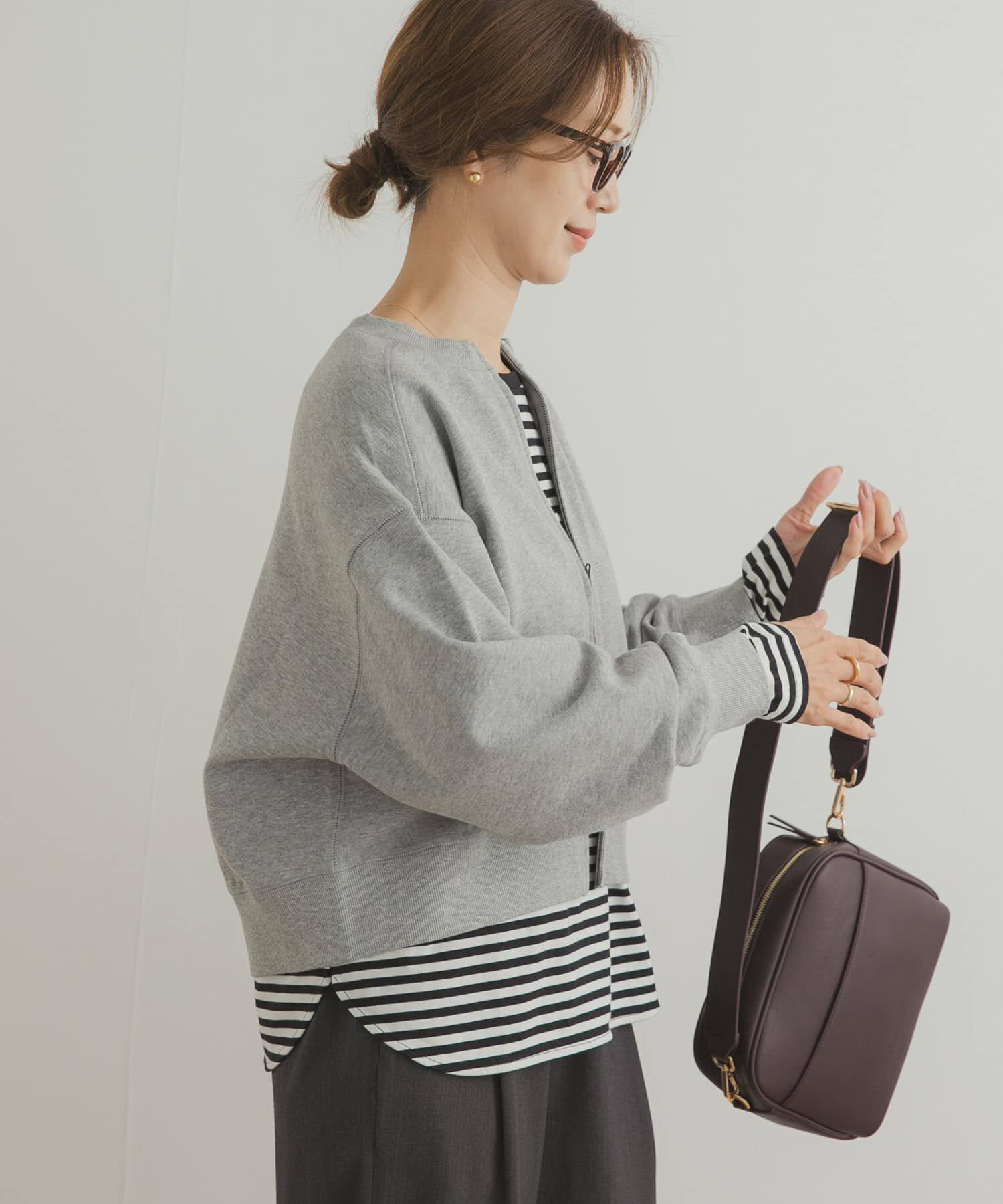 URBAN RESEARCH DOORS「『WEB/一部店舗限定カラー』コットンスウェットZIPカーディガン」|カーディガン|