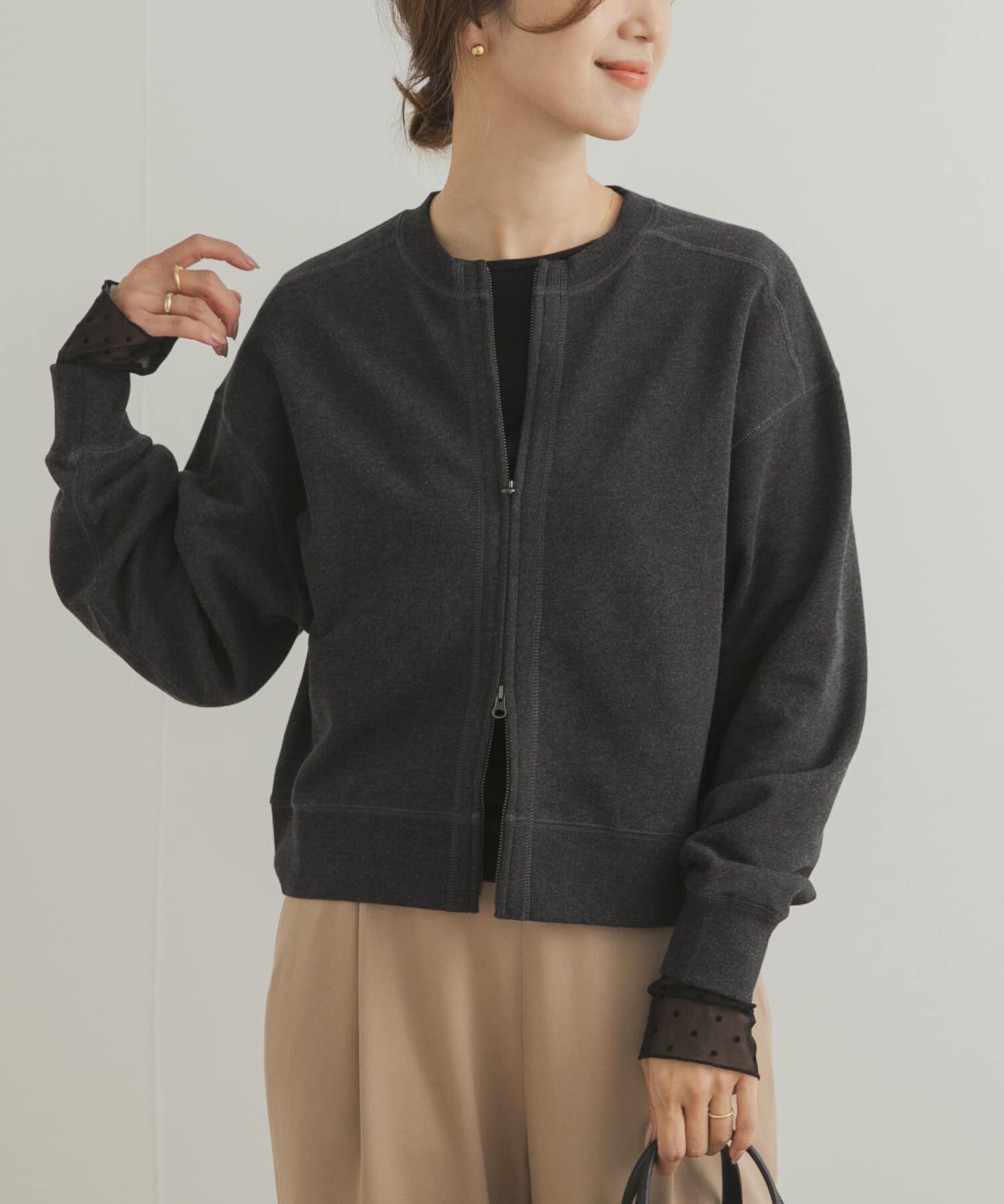 URBAN RESEARCH DOORS「『WEB/一部店舗限定カラー』コットンスウェットZIPカーディガン」|カーディガン|