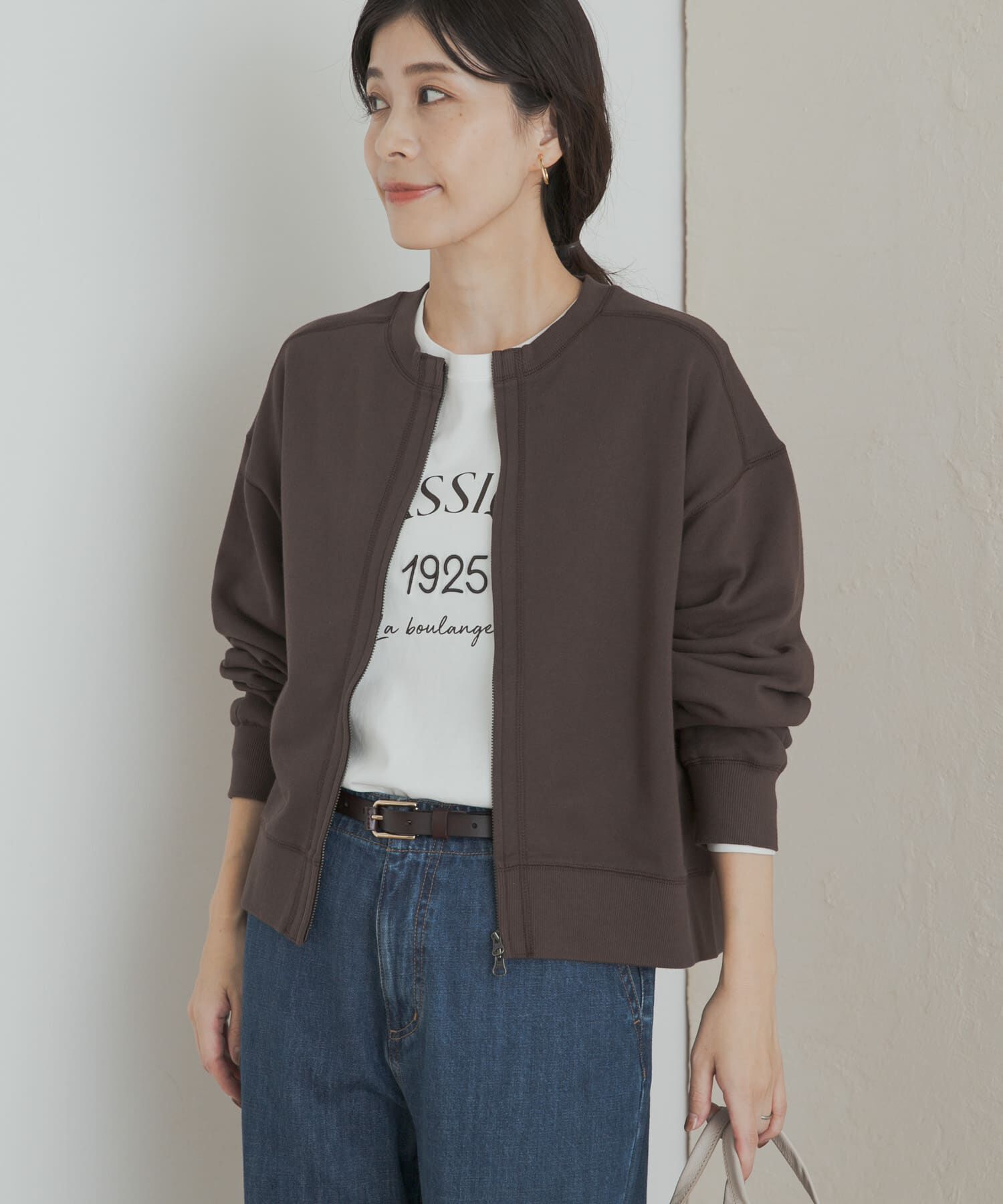 URBAN RESEARCH DOORS「『WEB/一部店舗限定カラー』コットンスウェットZIPカーディガン」|カーディガン|