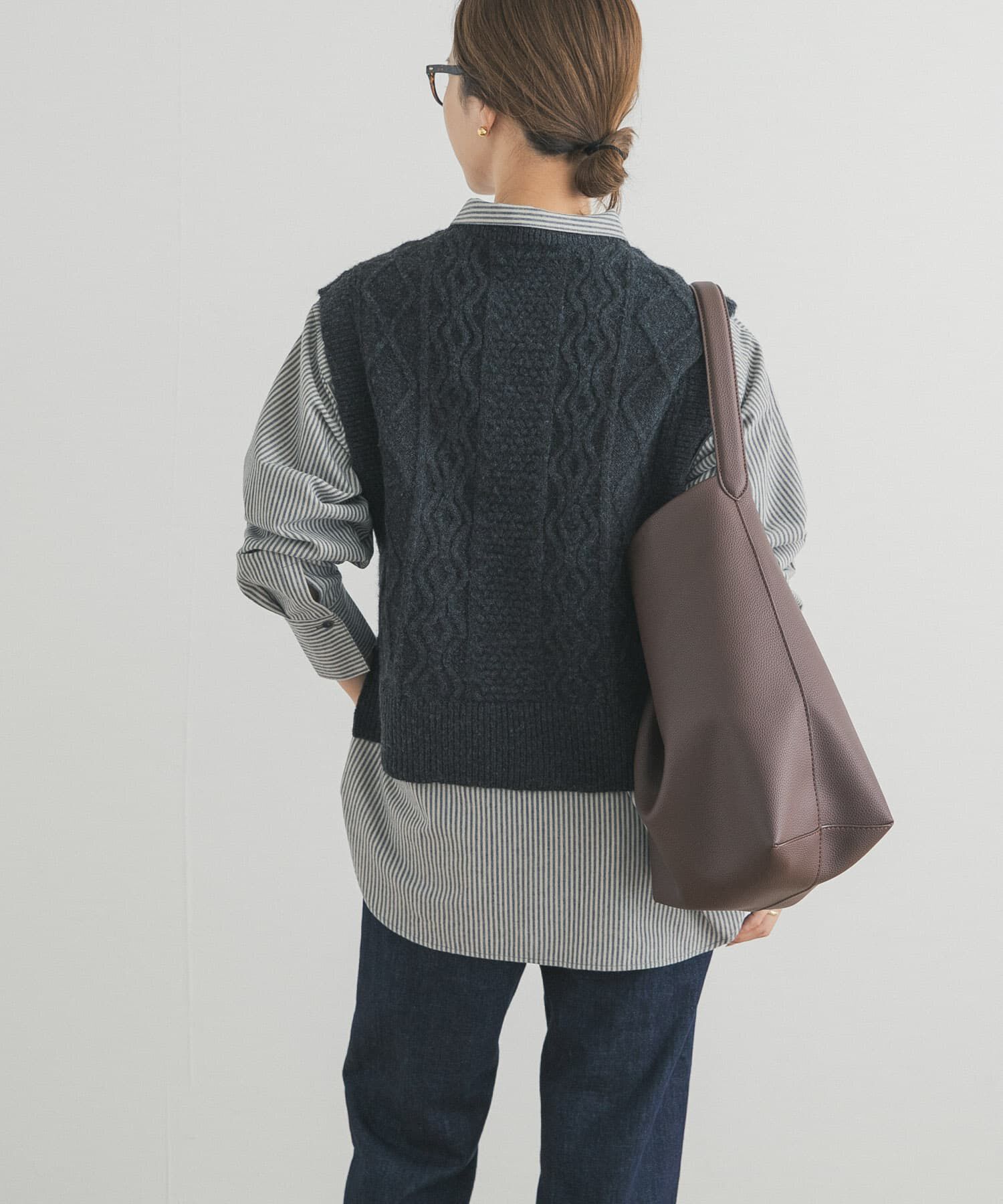 URBAN RESEARCH DOORS「ケーブル柄ニットベスト」|ベスト・ジレ|