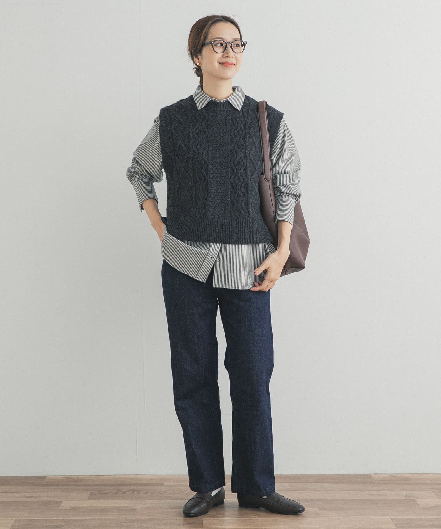 URBAN RESEARCH DOORS「ケーブル柄ニットベスト」|ベスト・ジレ|