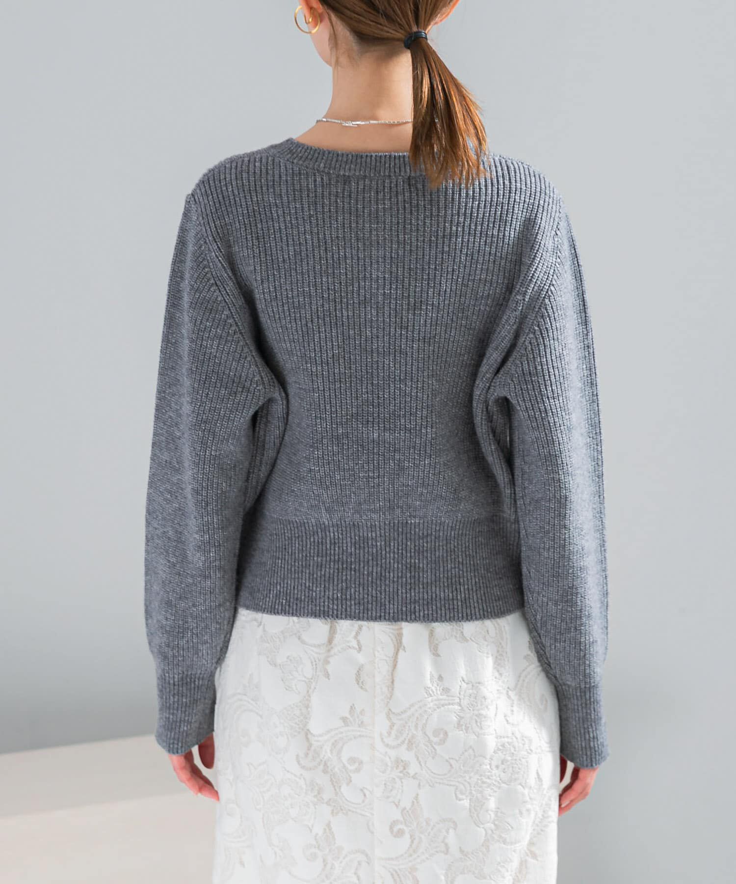 URBAN RESEARCH ROSSO「ボタンデザインニットプルオーバー」|カーディガン|