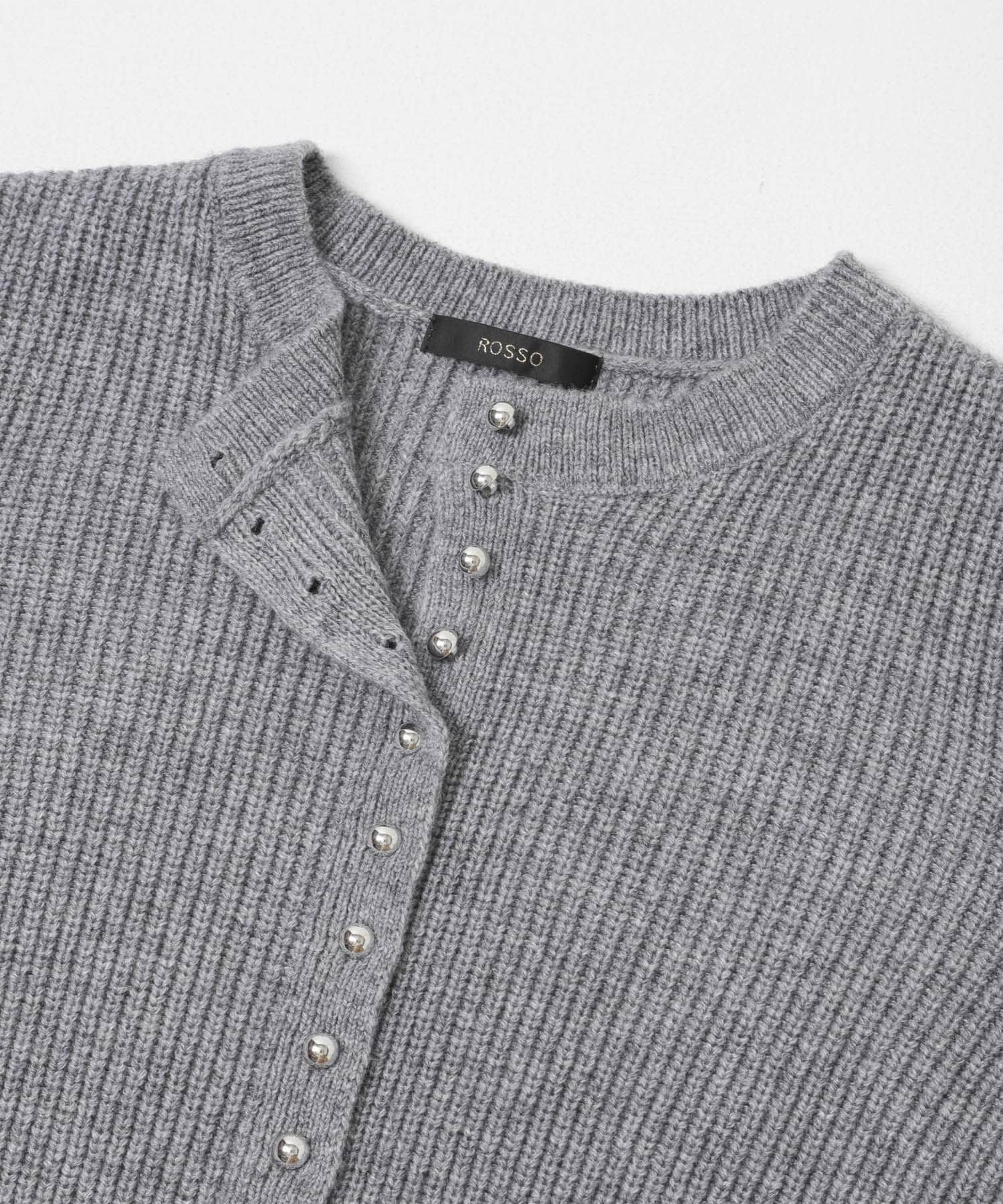 URBAN RESEARCH ROSSO「ボタンデザインニットプルオーバー」|カーディガン|