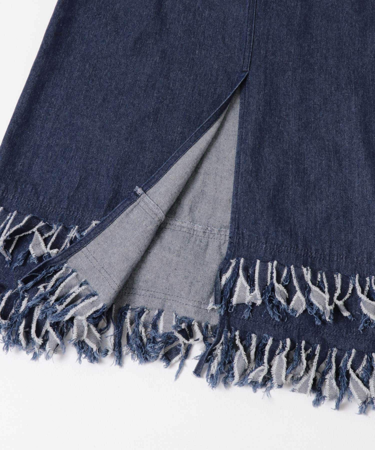  「フリンジデニムキャミワンピース」|ワンピース|