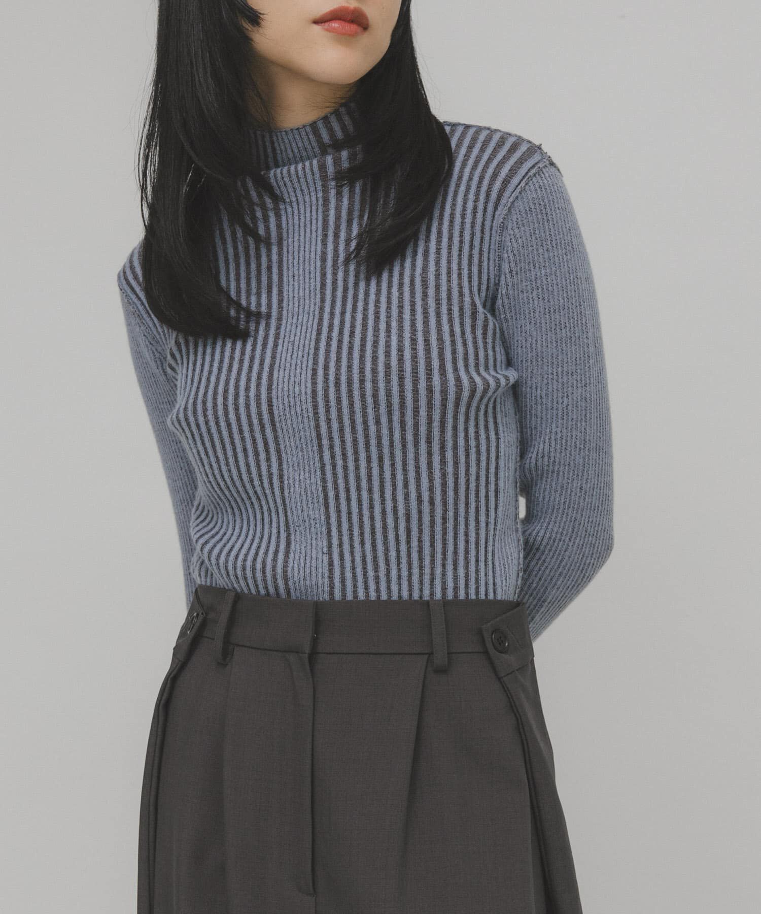  「illi　ランダムRIBハイネックニット」|ニット・セーター|