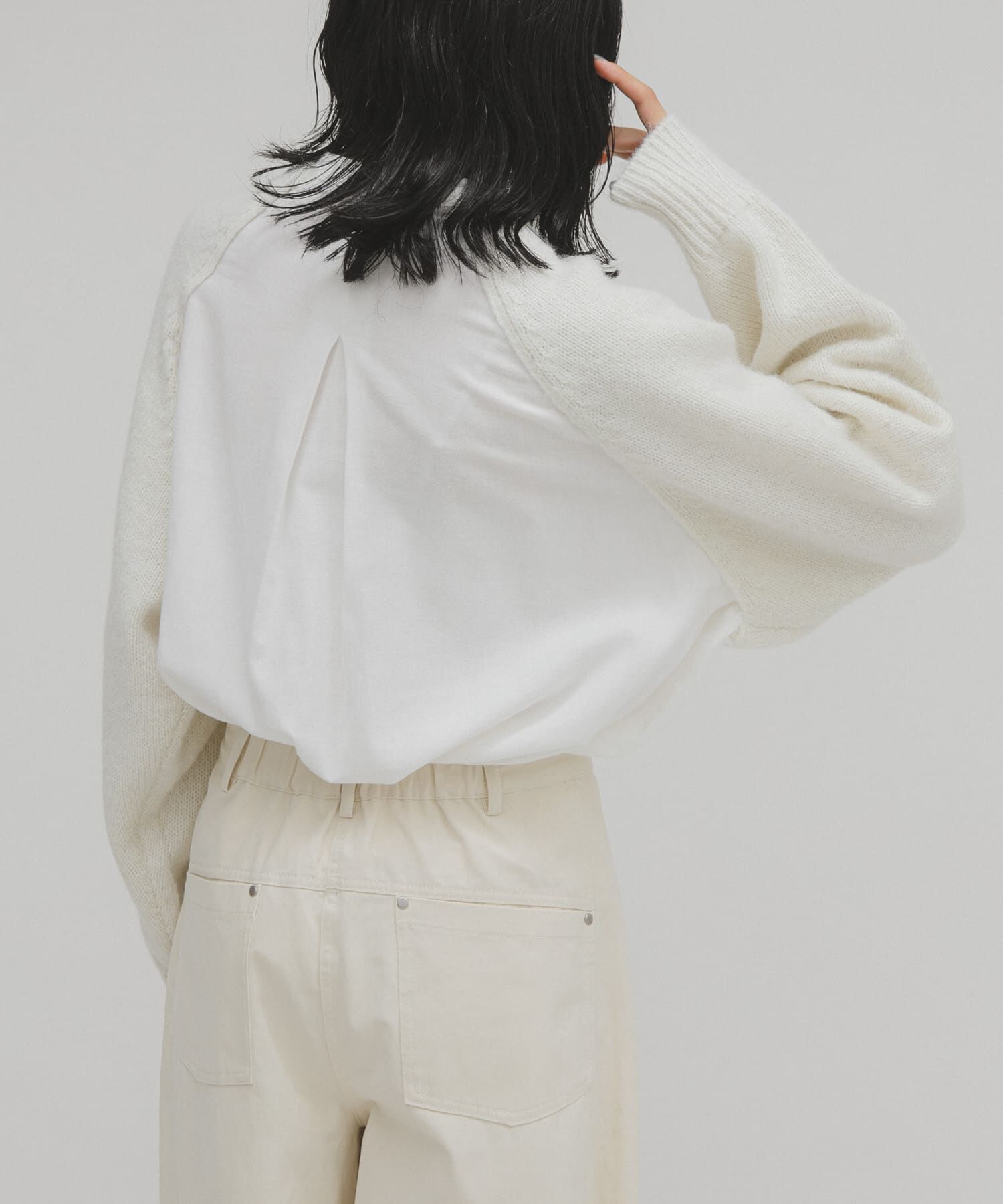  「ニットスリーブデザインシャツ」|シャツ・ブラウス|