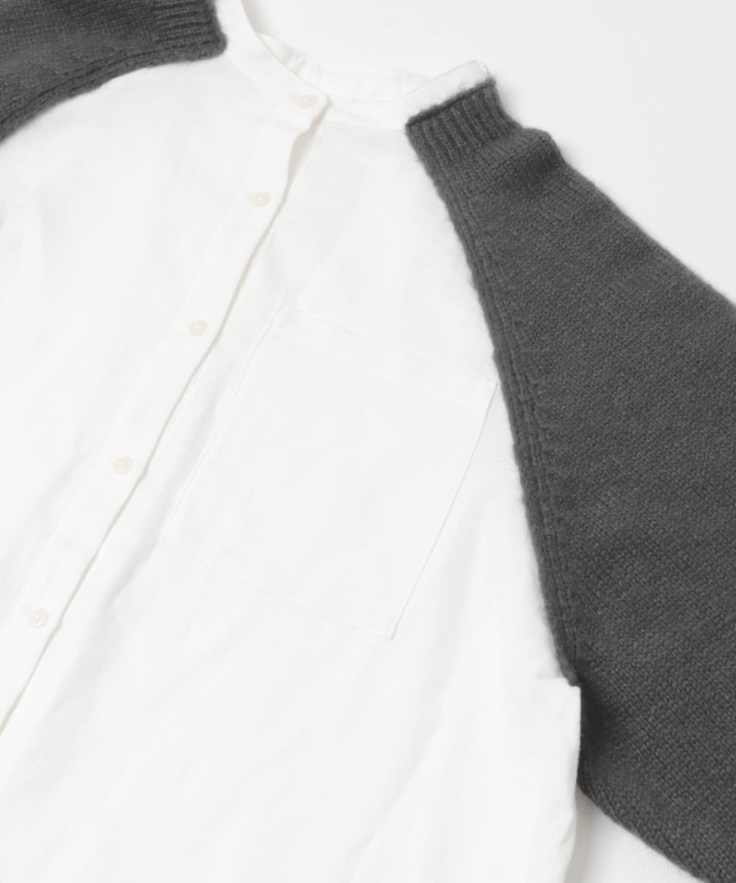  「ニットスリーブデザインシャツ」|シャツ・ブラウス|