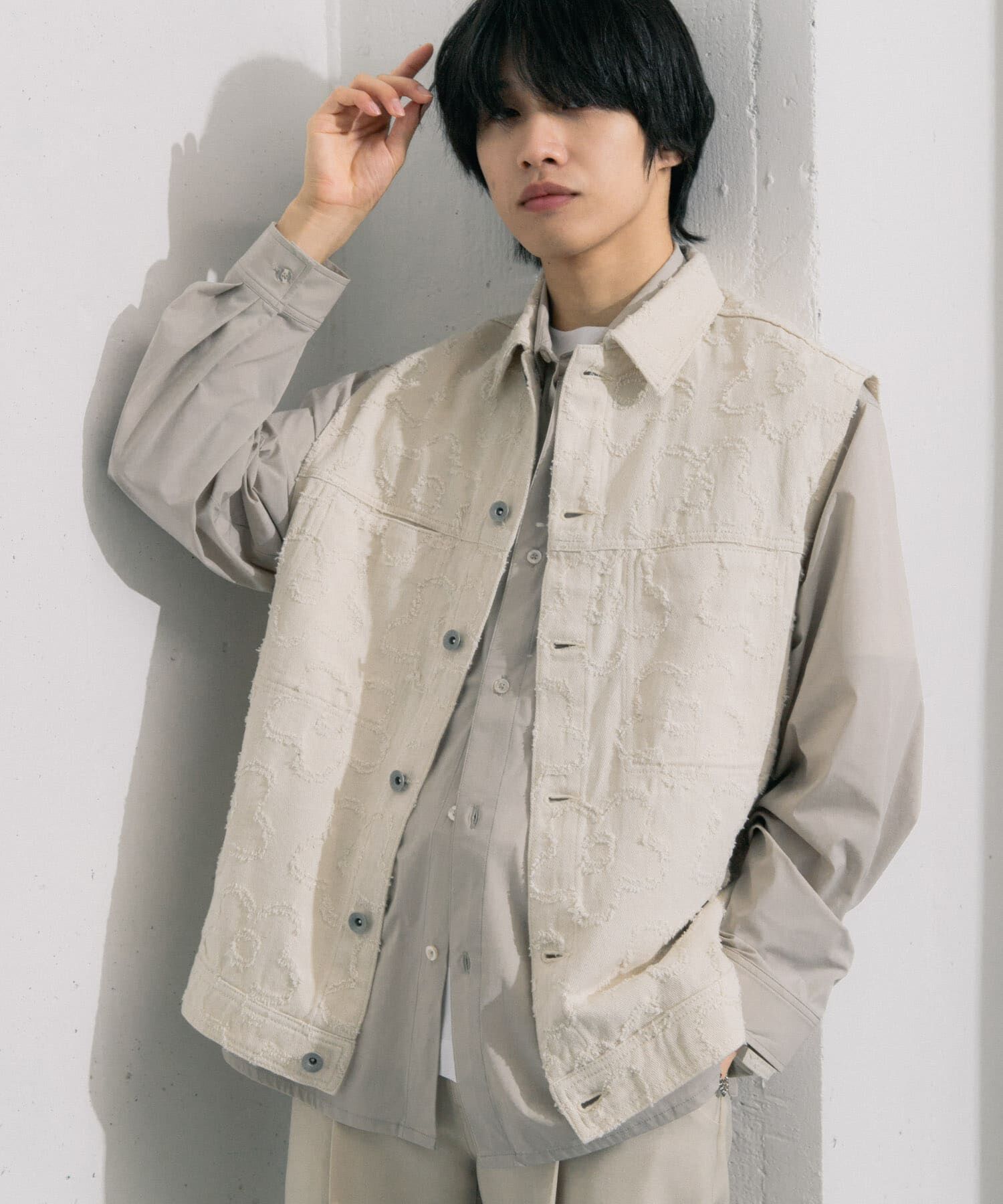 SENSE OF PLACE by URBAN RESEARCH「『セットアップ対応』 フラワーデニムベスト」|ベスト・ジレ|