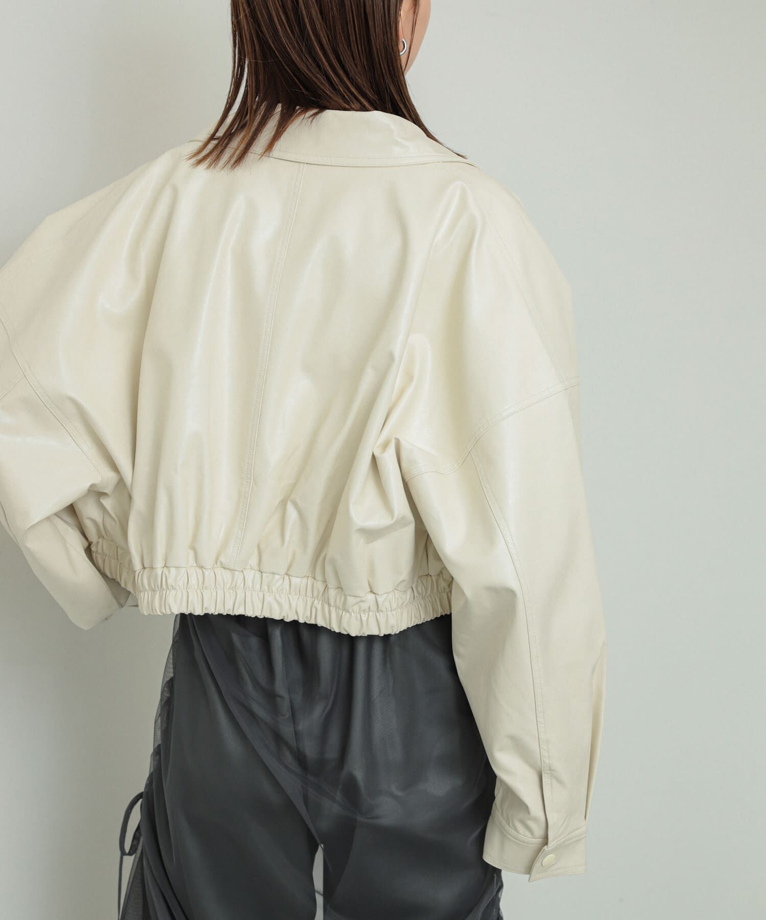 SENSE OF PLACE by URBAN RESEARCH「クロップドレザーライクブルゾン」|ブルゾン・スタジャン|