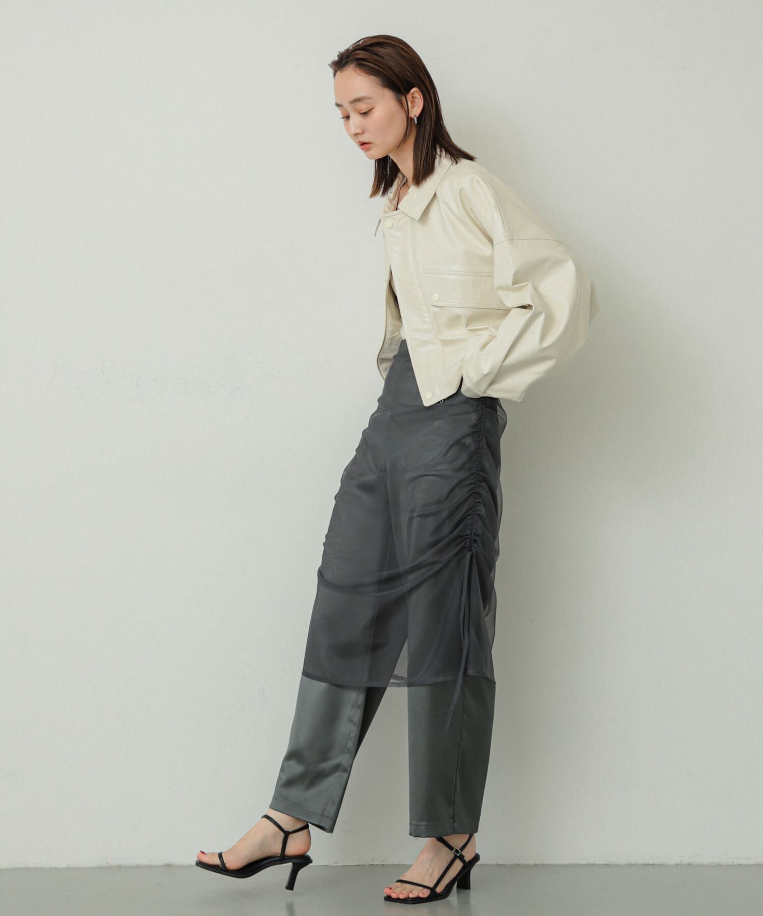 SENSE OF PLACE by URBAN RESEARCH「クロップドレザーライクブルゾン」|ブルゾン・スタジャン|