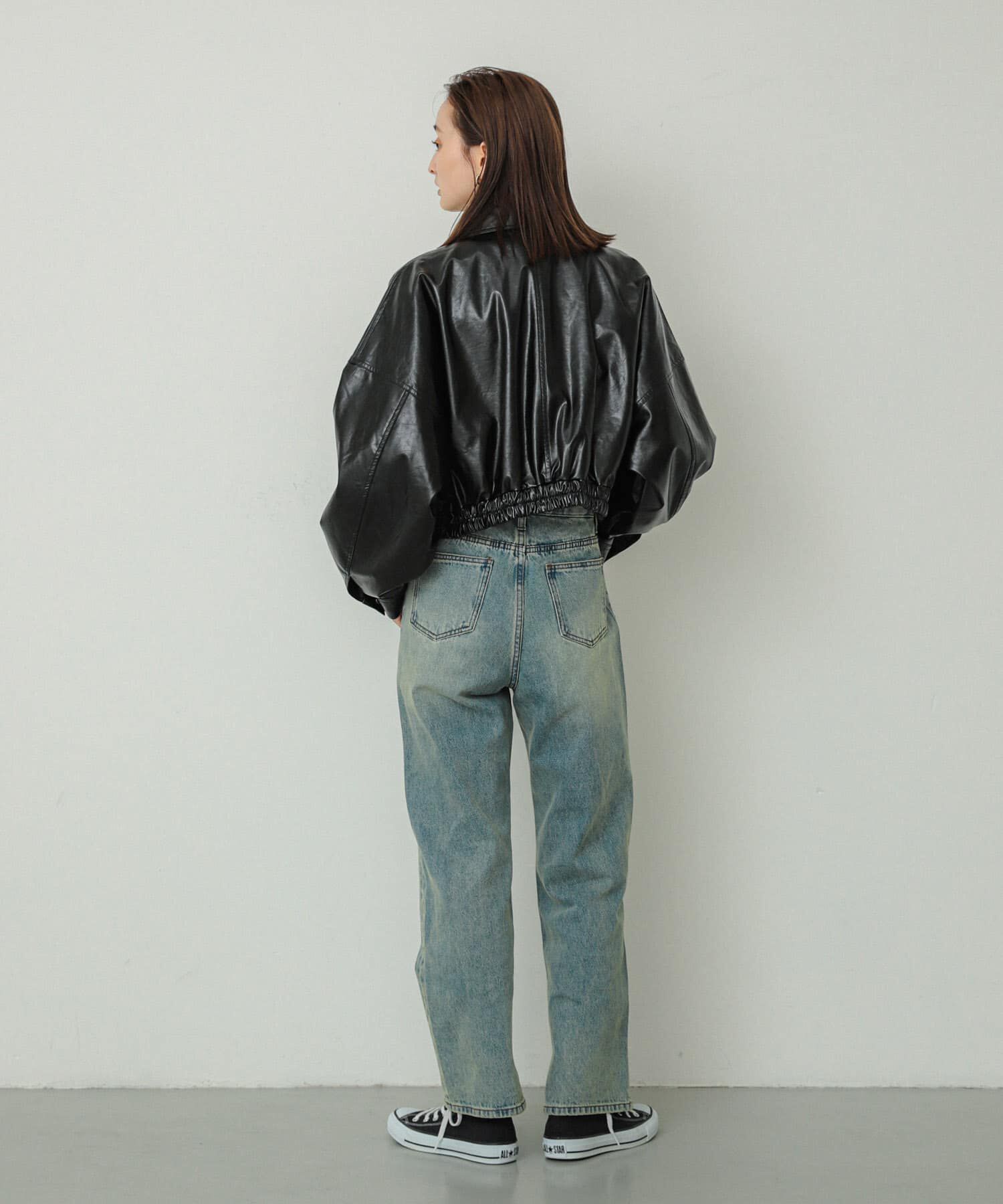 SENSE OF PLACE by URBAN RESEARCH「クロップドレザーライクブルゾン」|ブルゾン・スタジャン|