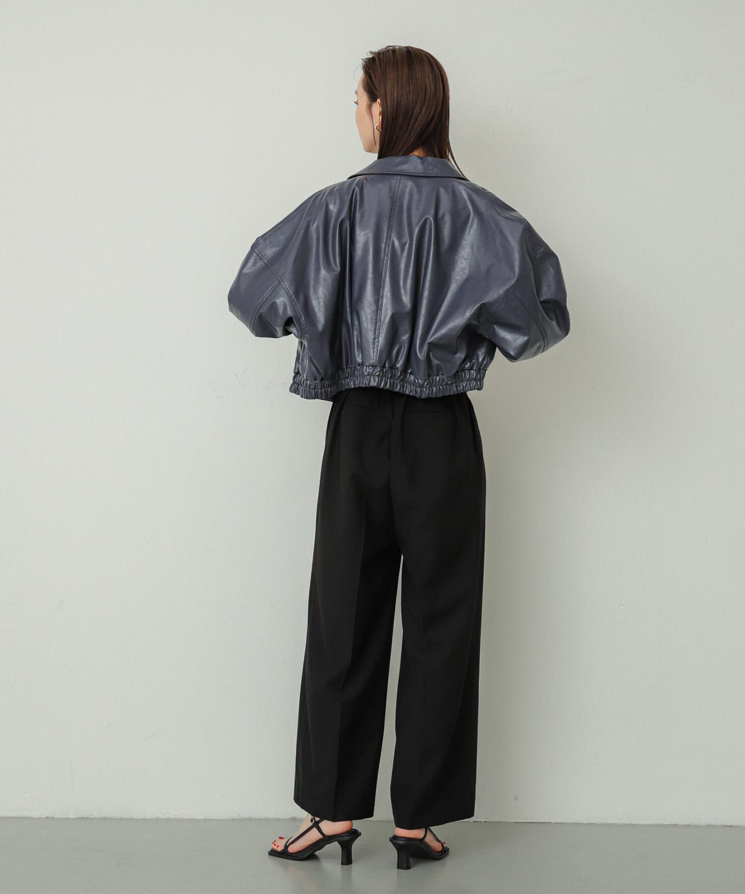 SENSE OF PLACE by URBAN RESEARCH「クロップドレザーライクブルゾン」|ブルゾン・スタジャン|