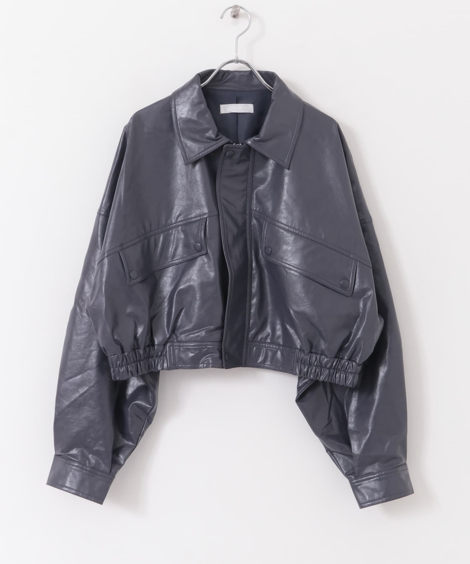 SENSE OF PLACE by URBAN RESEARCH「クロップドレザーライクブルゾン」|ブルゾン・スタジャン|