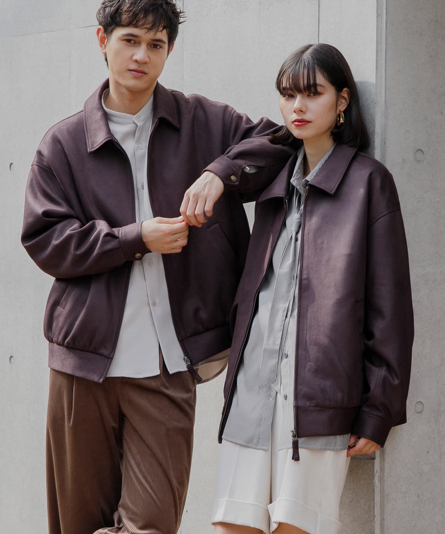 SENSE OF PLACE by URBAN RESEARCH「『ユニセックス』ツイルスエードタッチZIPブルゾン」|ブルゾン・スタジャン|