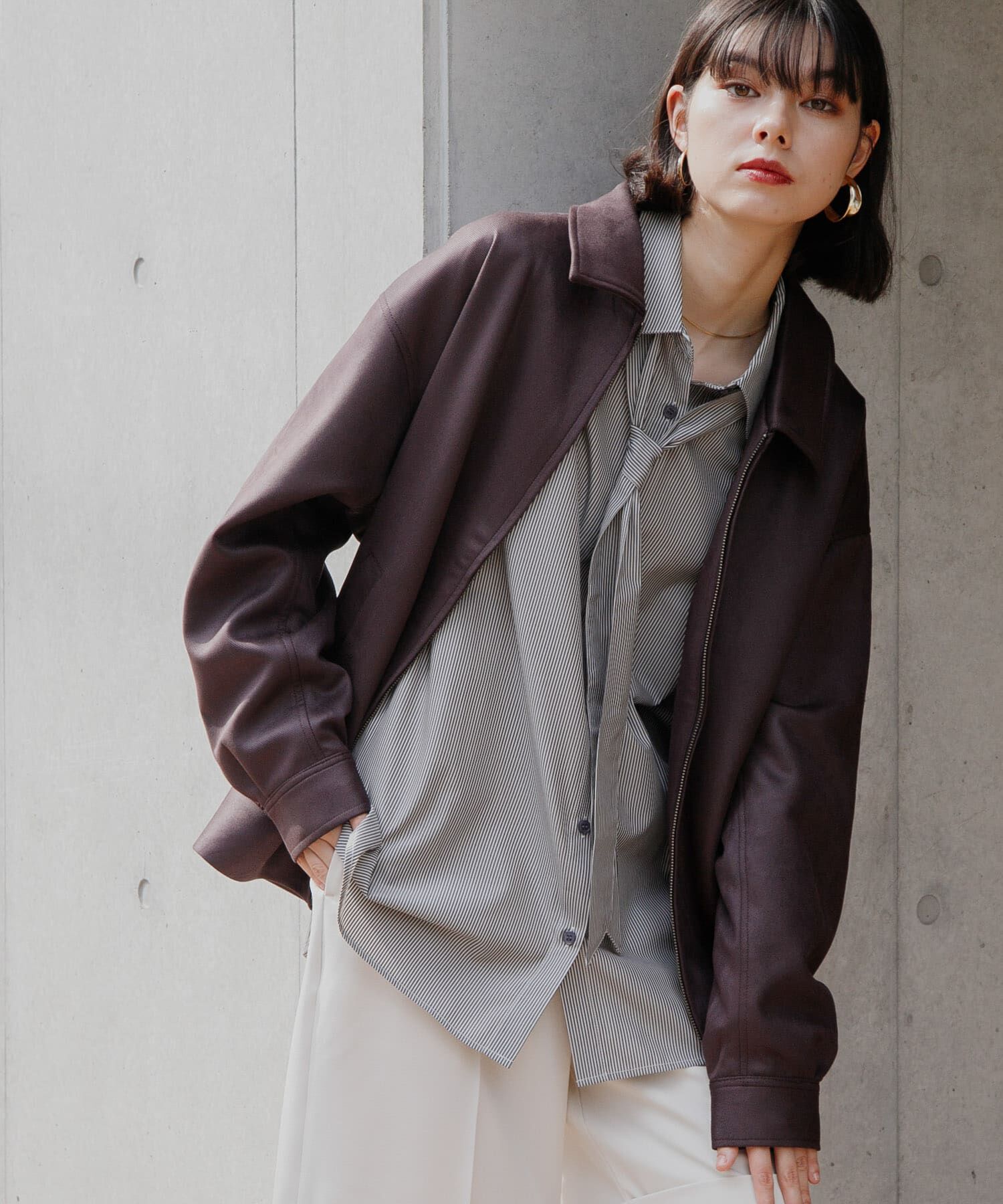 SENSE OF PLACE by URBAN RESEARCH「『ユニセックス』ツイルスエードタッチZIPブルゾン」|ブルゾン・スタジャン|