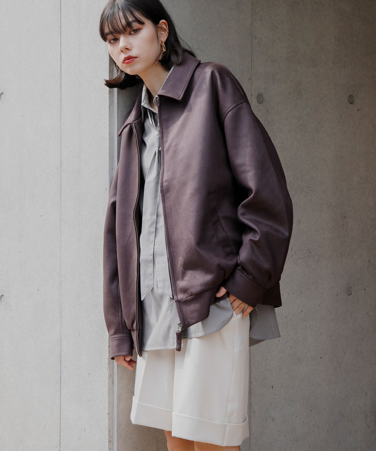 SENSE OF PLACE by URBAN RESEARCH「『ユニセックス』ツイルスエードタッチZIPブルゾン」|ブルゾン・スタジャン|