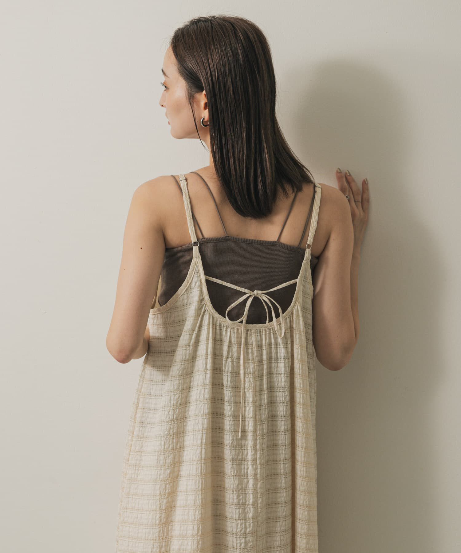 SENSE OF PLACE by URBAN RESEARCH「チェックジャガードキャミワンピース」|ワンピース|