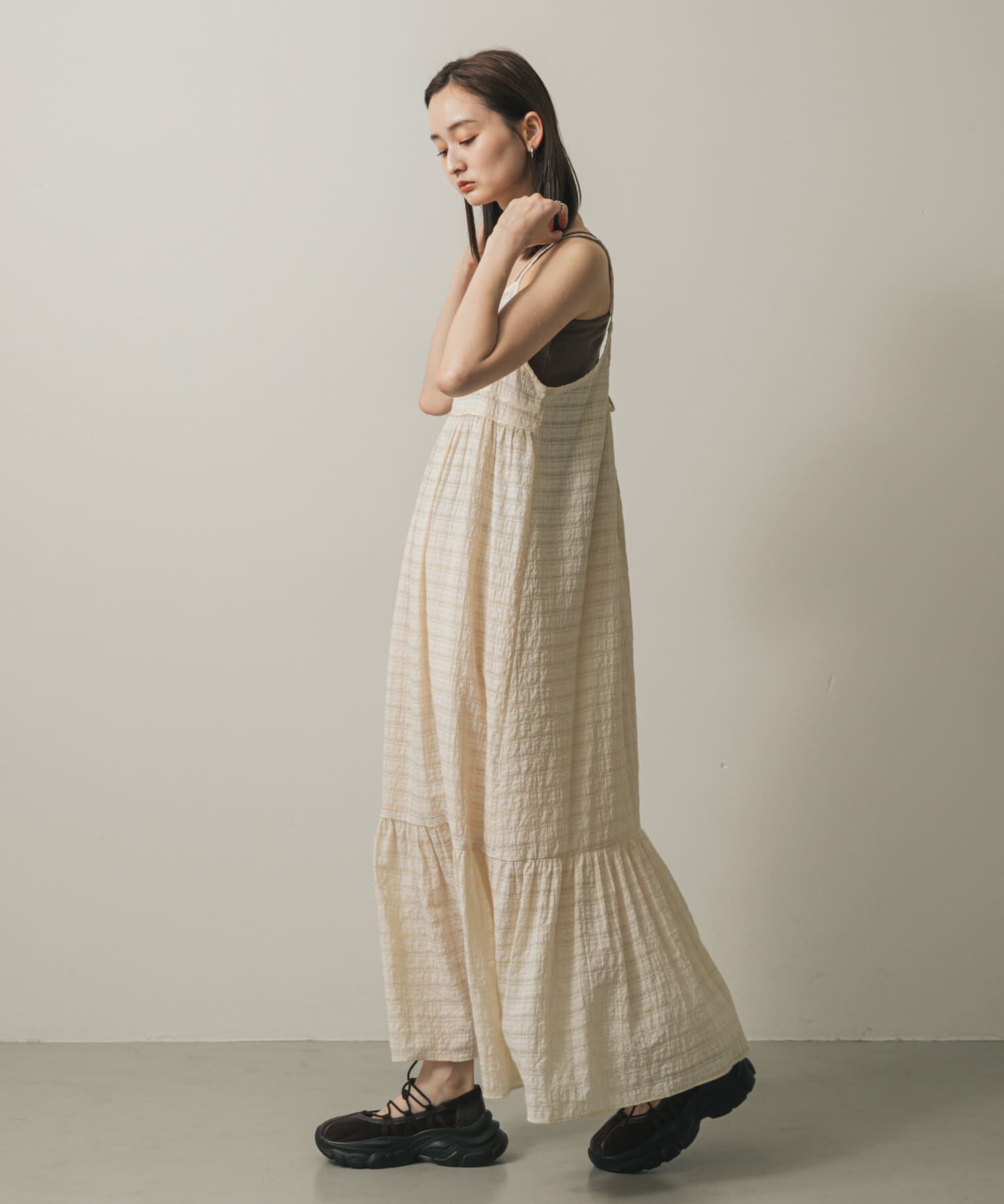 SENSE OF PLACE by URBAN RESEARCH「チェックジャガードキャミワンピース」|ワンピース|